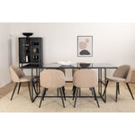 Rectangular dining set (leif, velvet)