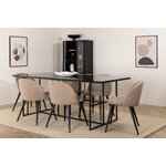 Rectangular dining set (leif, velvet)