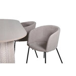 Oval dining set (bianca, berit)