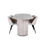 Oval dining set (bianca, velvet)