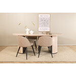 Oval dining set (bianca, velvet)