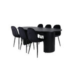 Oval dining set (bianca, polar)