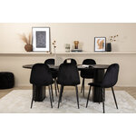 Oval dining set (bianca, polar)