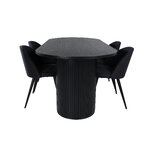 Oval dining set (bianca, velvet)