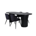 Oval dining set (bianca, velvet)