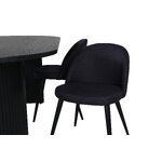 Oval dining set (bianca, velvet)