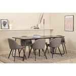 Rectangular dining set (petra, velvet)