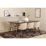 Rectangular dining set (petra, velvet)