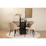 Round dining set (marbs, velvet)