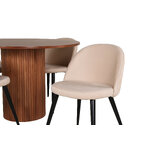 Round dining set (bianca, velvet)