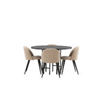 Round dining set (copenhagen, velvet)