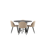 Round dining set (copenhagen, velvet)