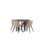 Round dining set (copenhagen, velvet)