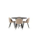 Round dining set (copenhagen, velvet)