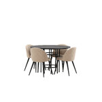 Round dining set (copenhagen, velvet)