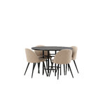 Round dining set (copenhagen, velvet)