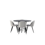 Round dining set (copenhagen, velvet)