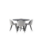 Round dining set (copenhagen, velvet)