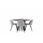 Round dining set (stone round, velvet)