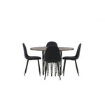 Round dining set (stone round, polar)