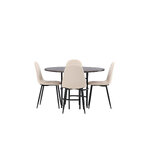 Round dining set (copenhagen, polar)