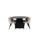 Rectangular dining set (bootcut oval, velvet)