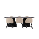 Rectangular dining set (bootcut oval, velvet)