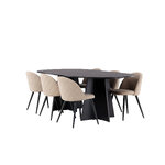 Rectangular dining set (bootcut oval, velvet)