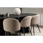 Rectangular dining set (bootcut oval, velvet)