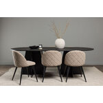 Rectangular dining set (bootcut oval, velvet)