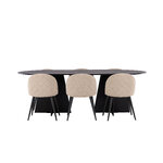 Rectangular dining set (bootcut oval, velvet)