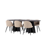 Rectangular dining set (bootcut oval, velvet)