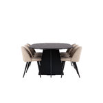 Rectangular dining set (bootcut oval, velvet)