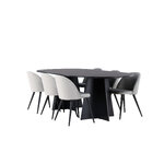 Rectangular dining set (bootcut oval, velvet)