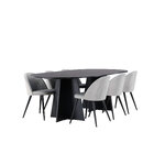 Rectangular dining set (bootcut oval, velvet)