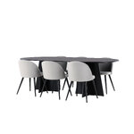 Rectangular dining set (bootcut oval, velvet)