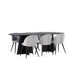 Rectangular dining set (bootcut oval, velvet)