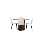 Round dining set (olivia, polar)