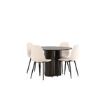 Round dining set (olivia, polar)