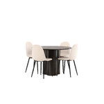 Round dining set (olivia, polar)