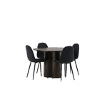 Round dining set (olivia, polar)