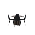 Round dining set (olivia, polar)