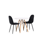 Round dining set (danburi, polar)