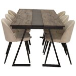 Rectangular dining set (jakarta, velvet)