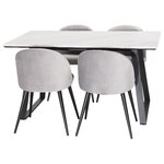 Rectangular dining set (estelle, velvet)