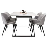 Rectangular dining set (estelle, velvet)