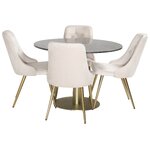 Round dining set (estelle, velvet deluxe)