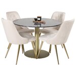 Round dining set (estelle, velvet deluxe)