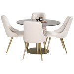 Round dining set (estelle, velvet deluxe)