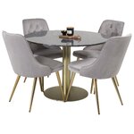 Round dining set (estelle, velvet deluxe)